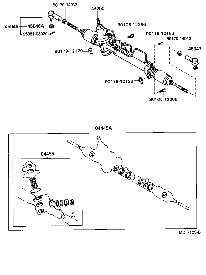 04445-20230 GASKET KIT, POWER STEERING GEAR(FOR RACK & PINION) product image