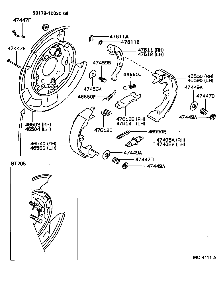 46503-20050 PLATE SUB-ASSY, PARKING BRAKE, RH product image