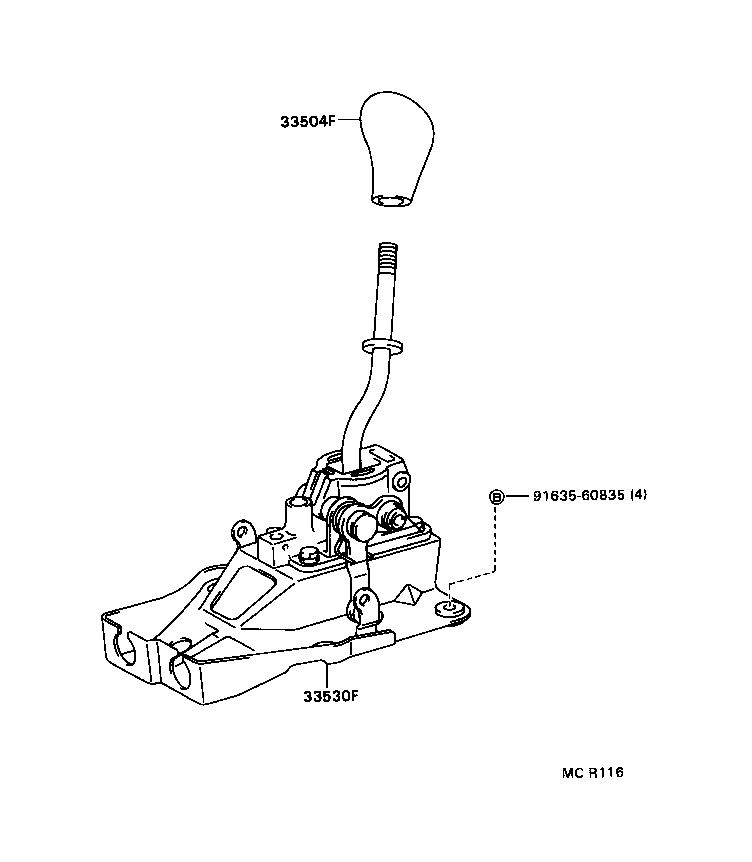 33530-20680 LEVER ASSY, SHIFT (FOR FLOOR SHIFT) product image