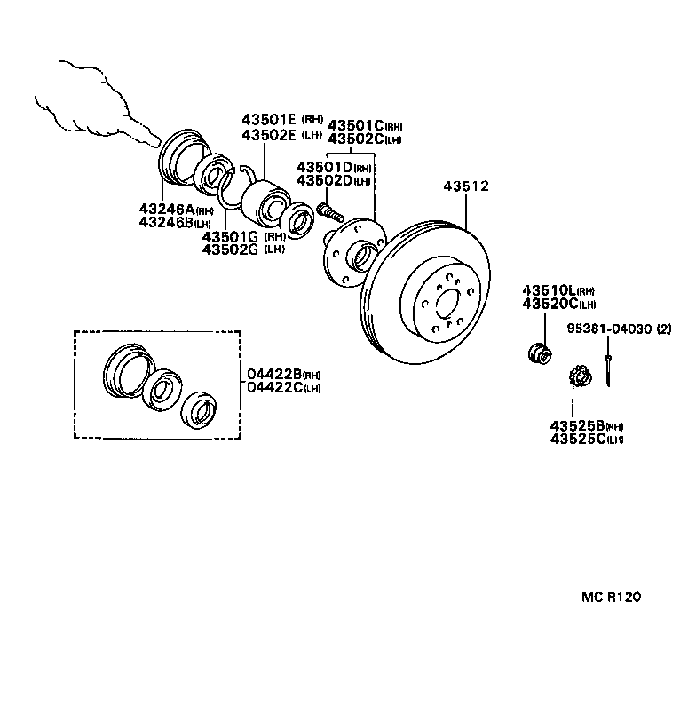 43512-20610 DISC, FRONT product image
