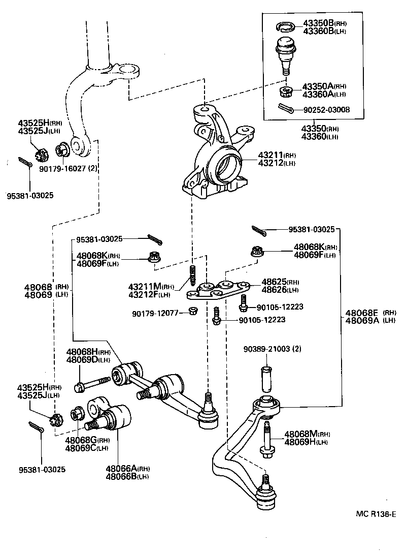 43212-20251 KNUCKLE, STEERING, LH product image