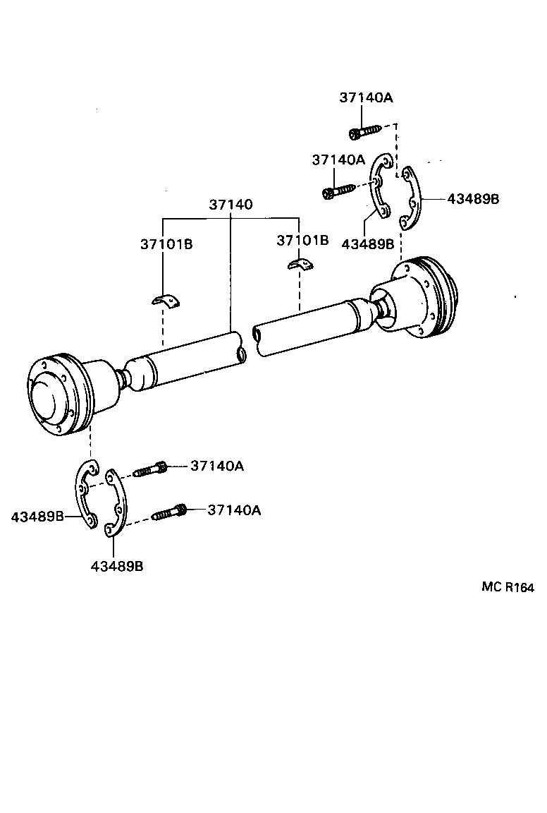 37100-2A130 SHAFT ASSY, PROPELLER W/CENTER BEARING product image