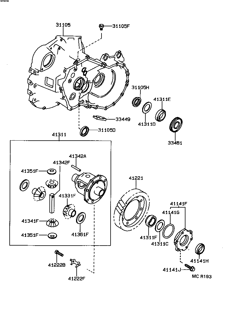 41301-20180 CASE SUB-ASSY, FRONT DIFFERENTIAL, NO.1 product image