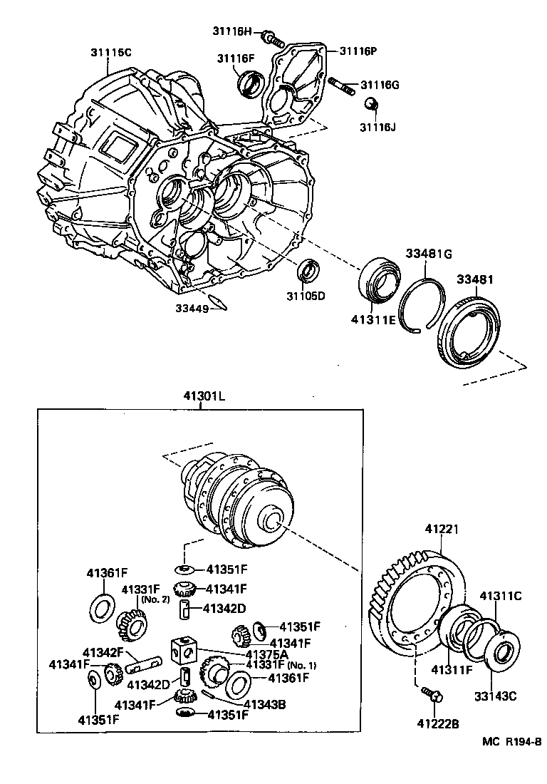 41301-20180 CASE SUB-ASSY, FRONT DIFFERENTIAL, NO.1 product image