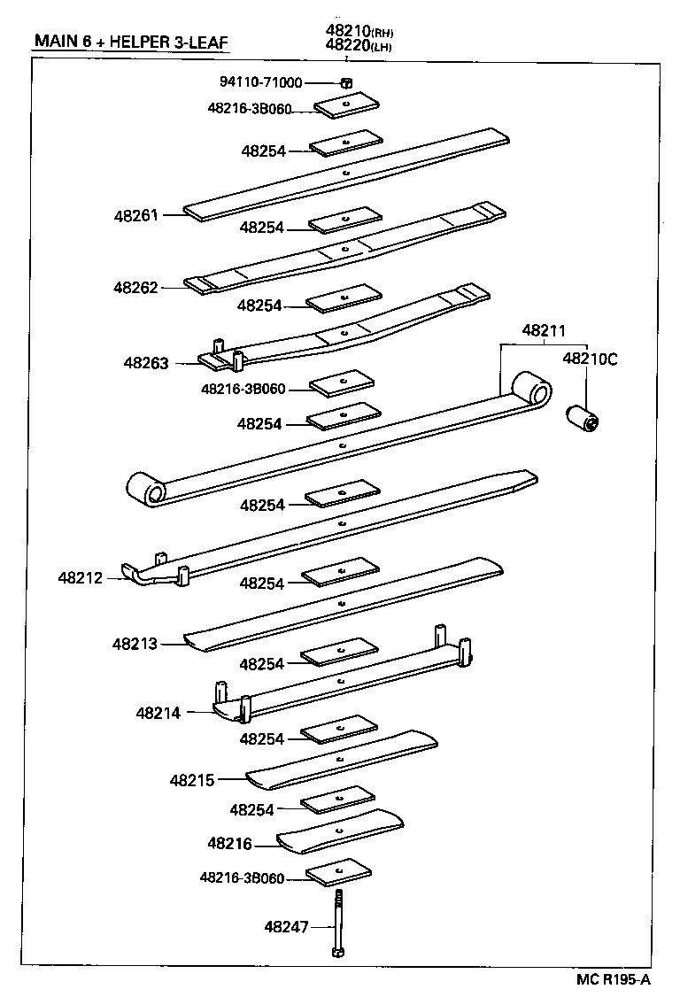 48222-3B310 LEAF, REAR HELPER SPRING, NO.5 product image