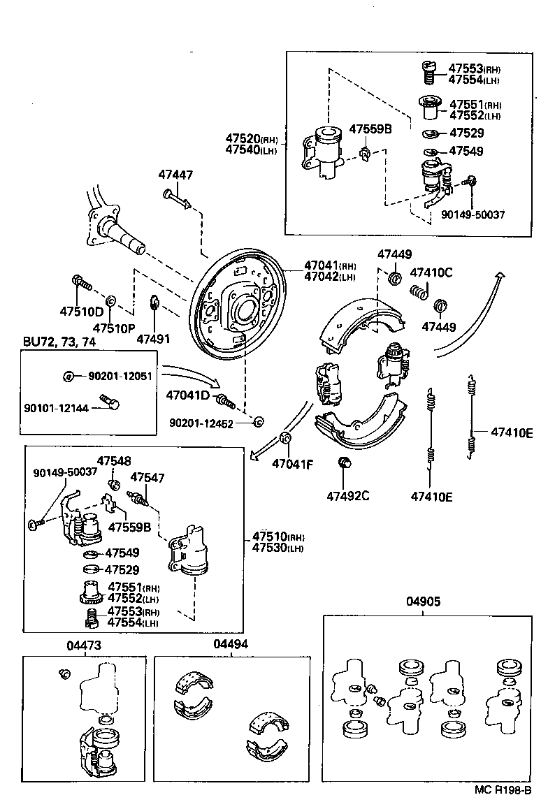 47540-36161 CYLINDER ASSY, FRONT WHEEL BRAKE, LH(FOR REAR OR LOWER) product image