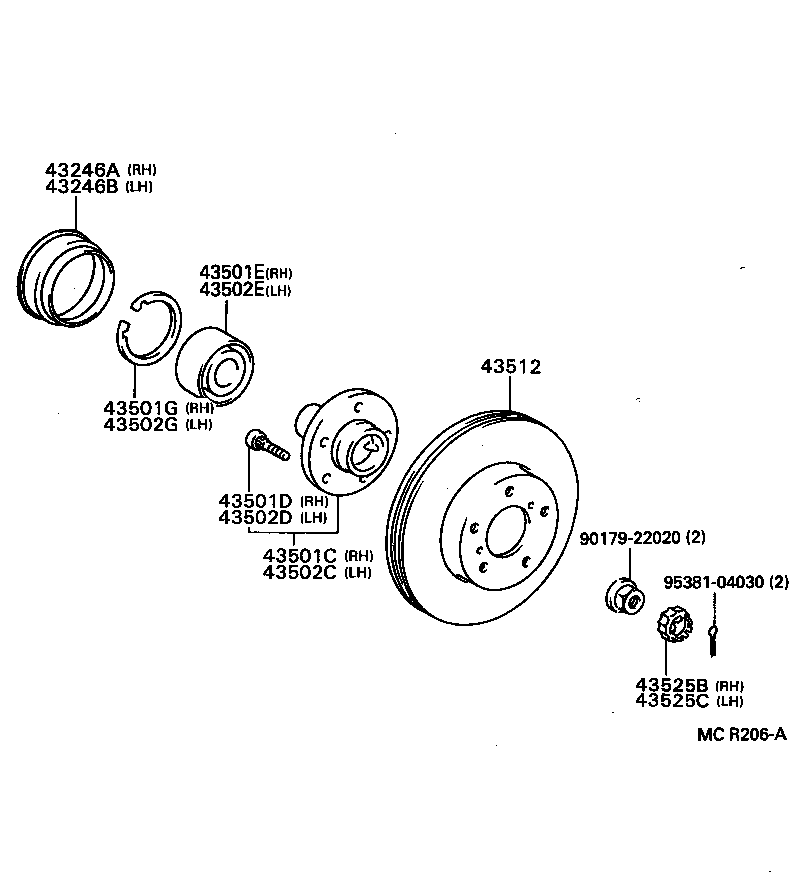 43512-22240 DISC, FRONT product image