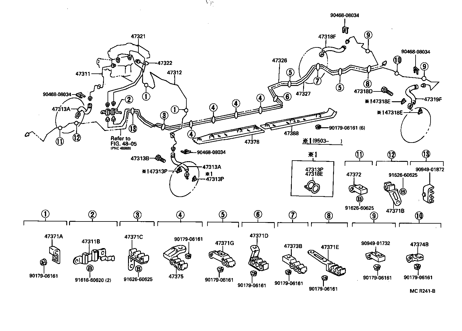 44554-30010 TUBE, BRAKE ACTUATOR, NO.4 product image