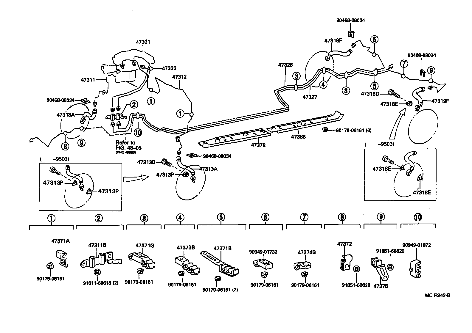 44554-30010 TUBE, BRAKE ACTUATOR, NO.4 product image