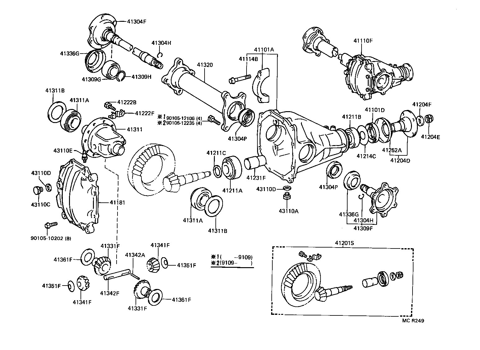 41201-29845 FINAL GEAR KIT, DIFFERENTIAL, FRONT product image