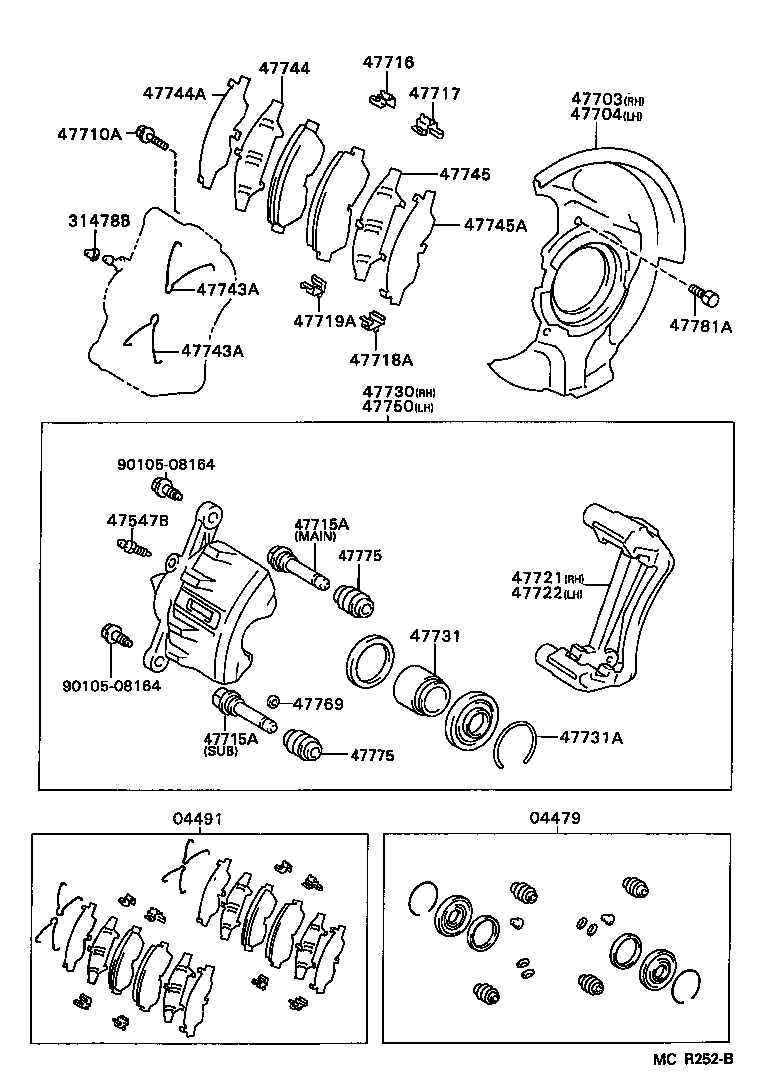47730-12410 CYLINDER ASSY, FRONT DISC BRAKE, RH product image