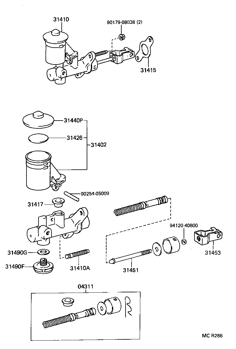 31490-12010 ACCUMULATOR ASSY, MASTER CYLINDER product image