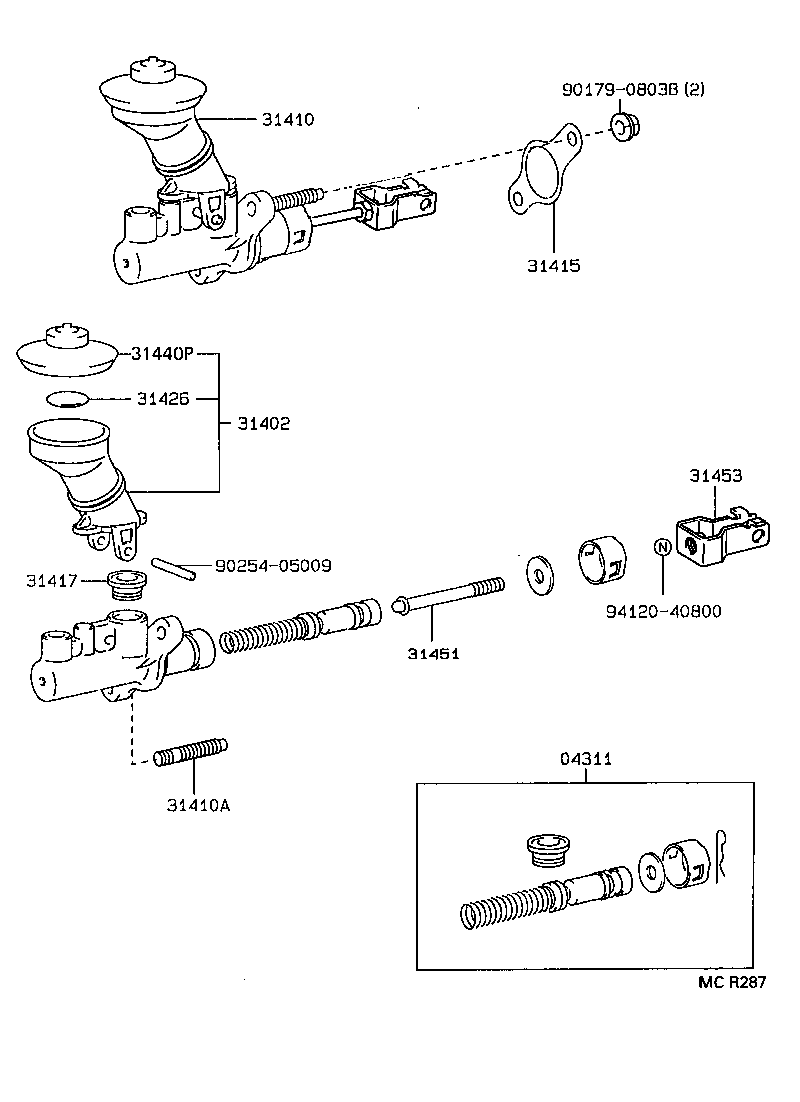 31490-12010 ACCUMULATOR ASSY, MASTER CYLINDER product image