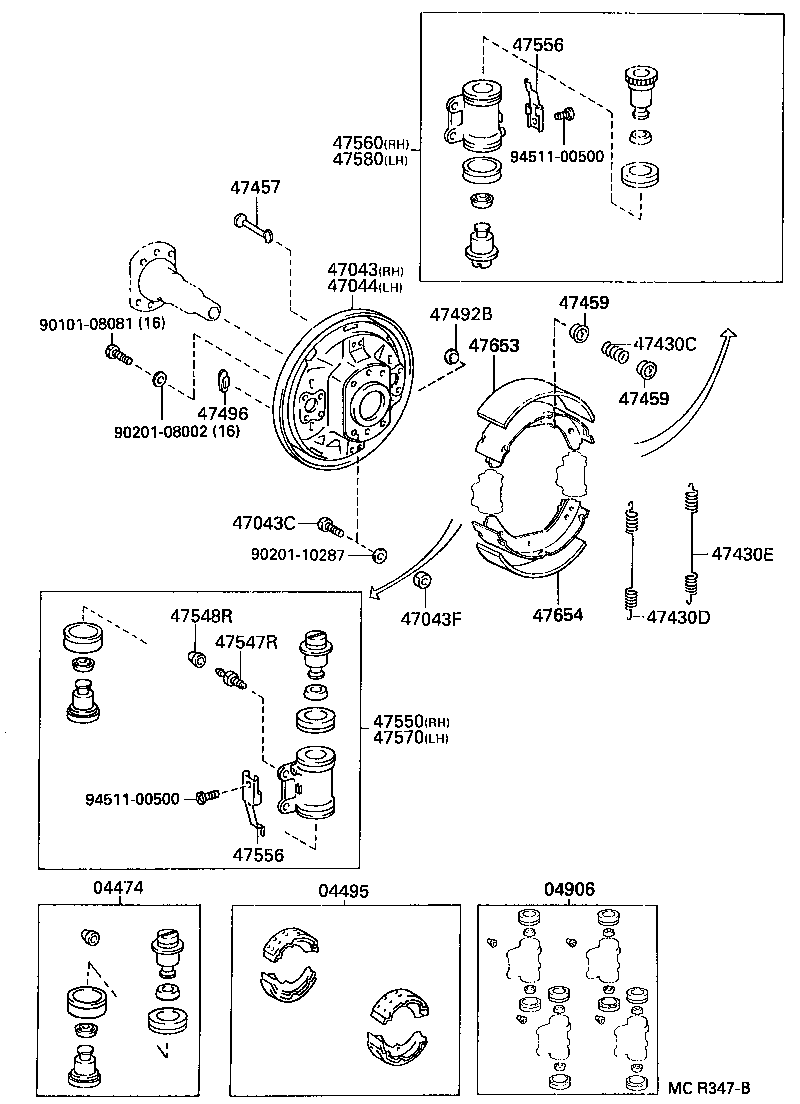 04474-25030 CYLINDER KIT, REAR WHEEL product image