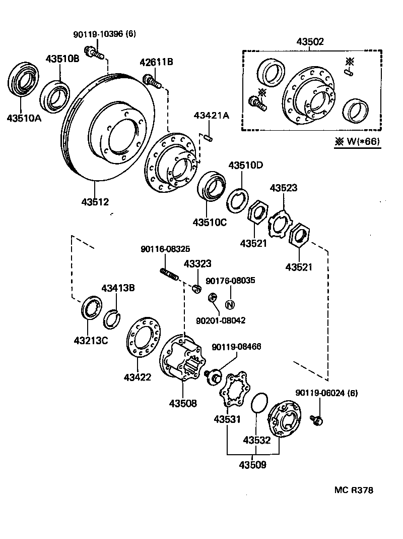43512-26100 DISC, FRONT product image