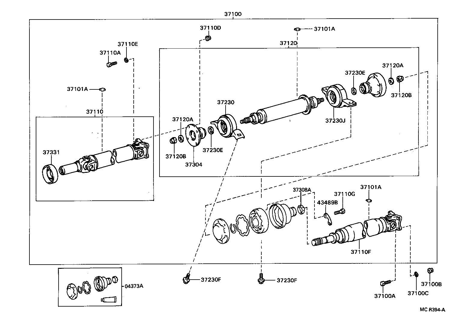 37100-20340 SHAFT ASSY, PROPELLER W/CENTER BEARING product image