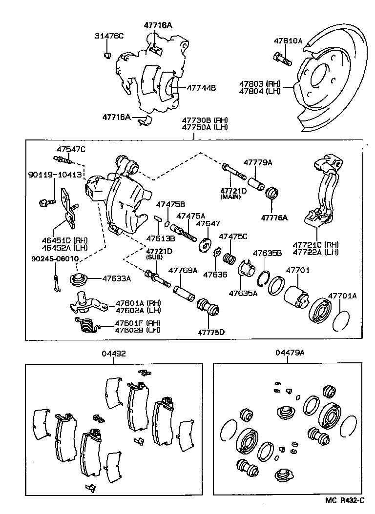 04466-12010 PAD KIT, DISC BRAKE, REAR product image
