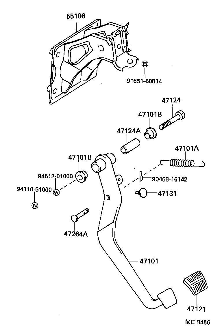 47101-42011 PEDAL SUB-ASSY, BRAKE product image