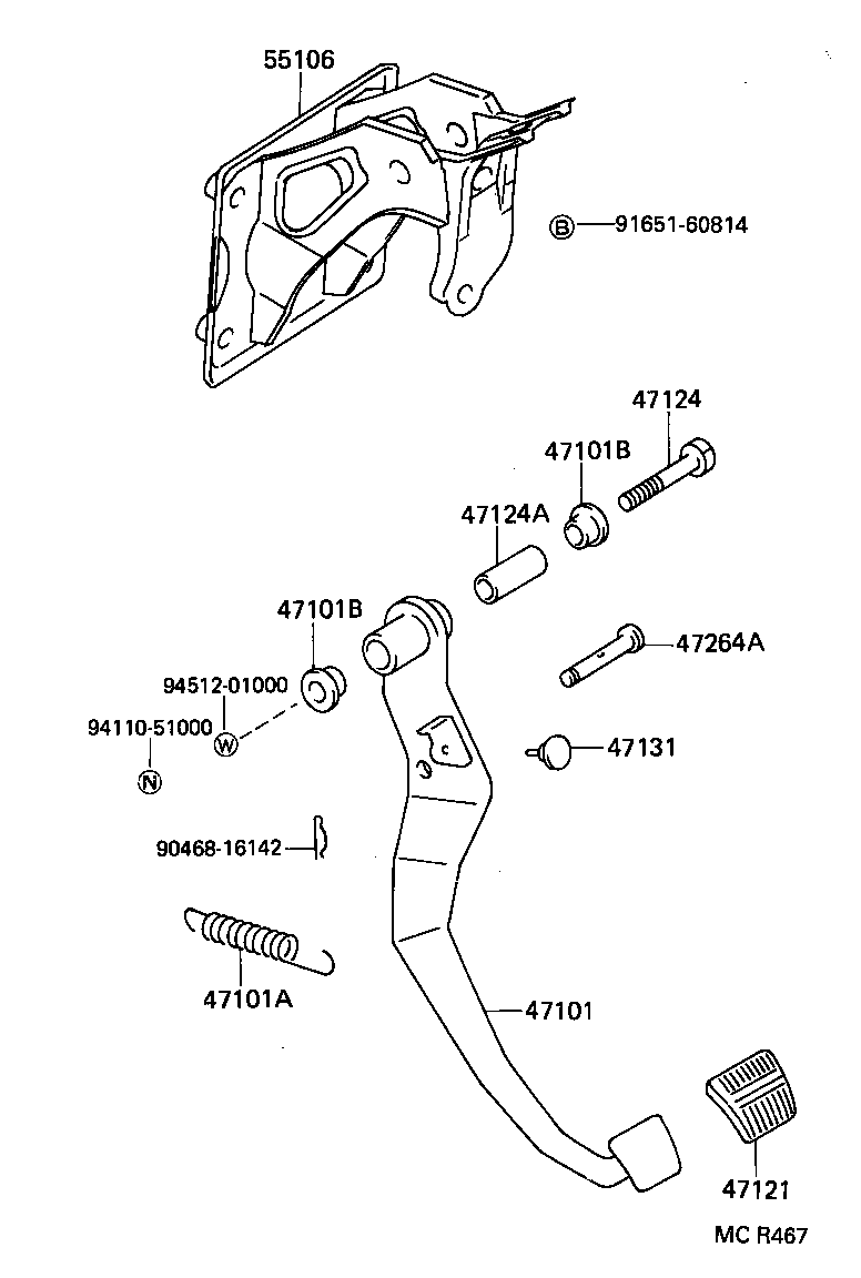 47101-42011 PEDAL SUB-ASSY, BRAKE product image