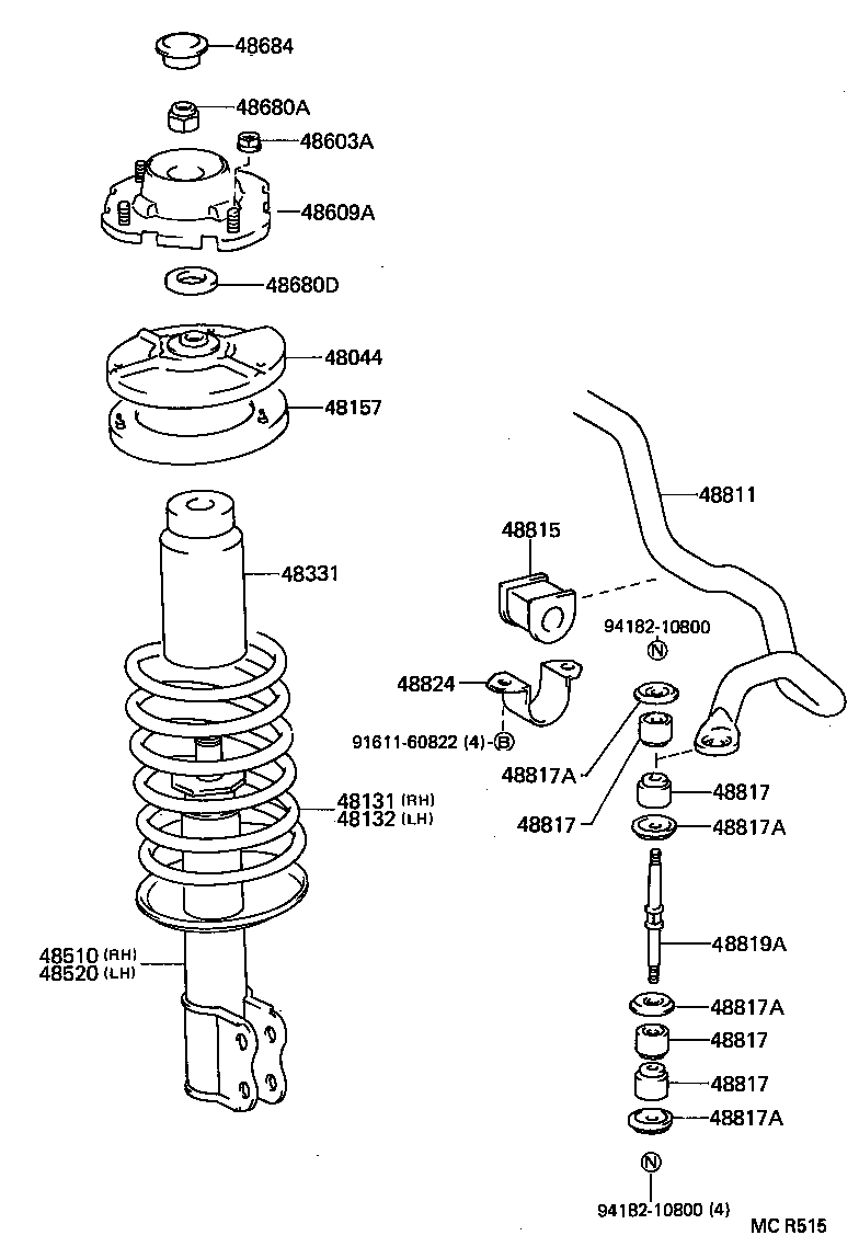 48131-10511 SPRING, FRONT COIL, LH product image