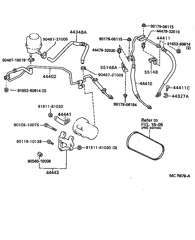 44381-32030 BRACKET, POWER STEERING IDLE PULLEY product image
