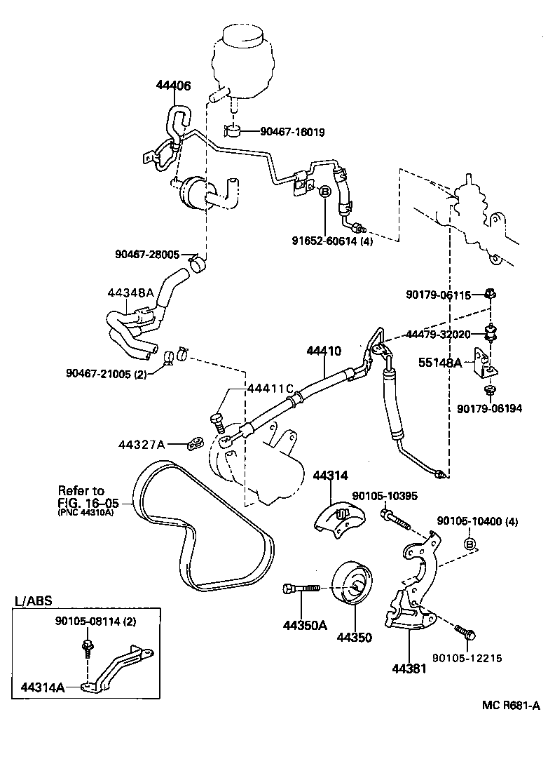 44381-32030 BRACKET, POWER STEERING IDLE PULLEY product image