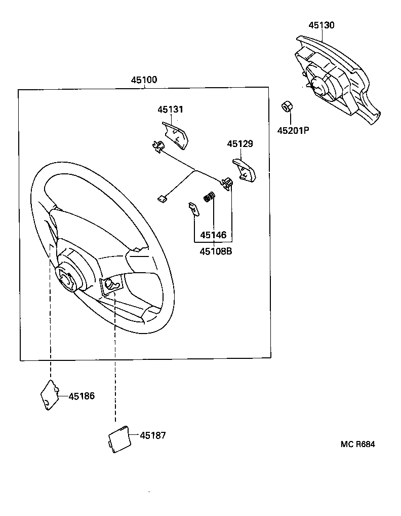 45129-32020 BUTTON, HORN, NO.2 product image