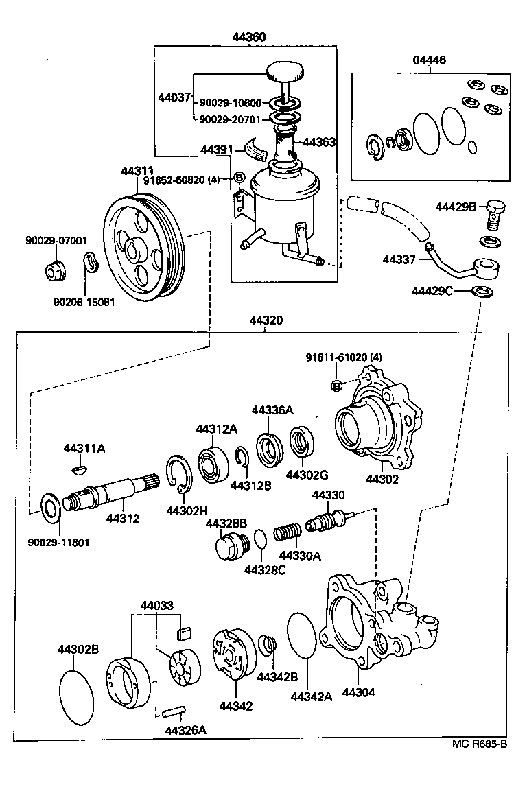 44360-36270 RESERVOIR ASSY, VANE PUMP OIL product image