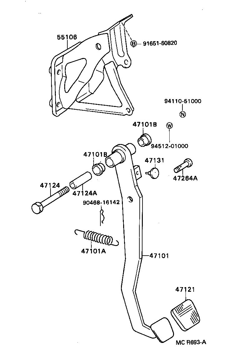 47101-32170 PEDAL SUB-ASSY, BRAKE product image
