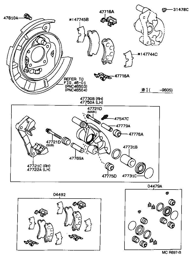 04479-32090 CYLINDER KIT, DISC BRAKE, REAR product image