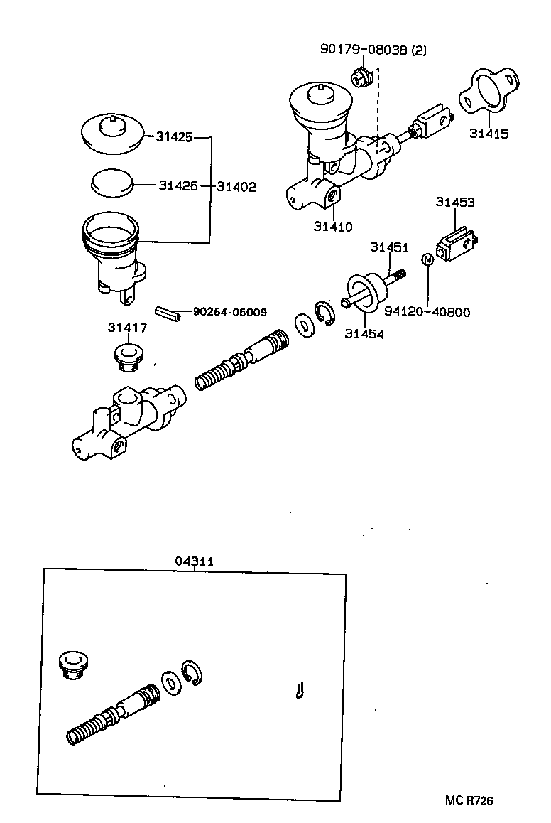 31410-35181 CYLINDER ASSY, CLUTCH MASTER product image