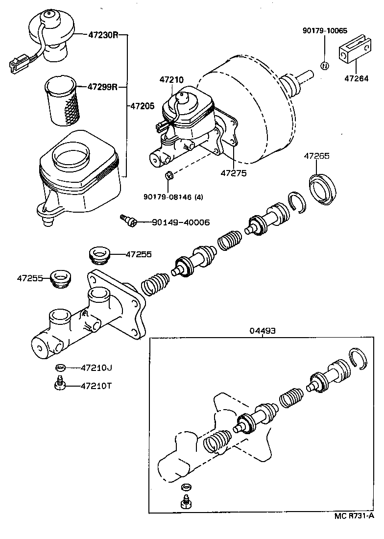 47201-35530 CYLINDER ASSY, MASTER, W/O BOOSTER product image