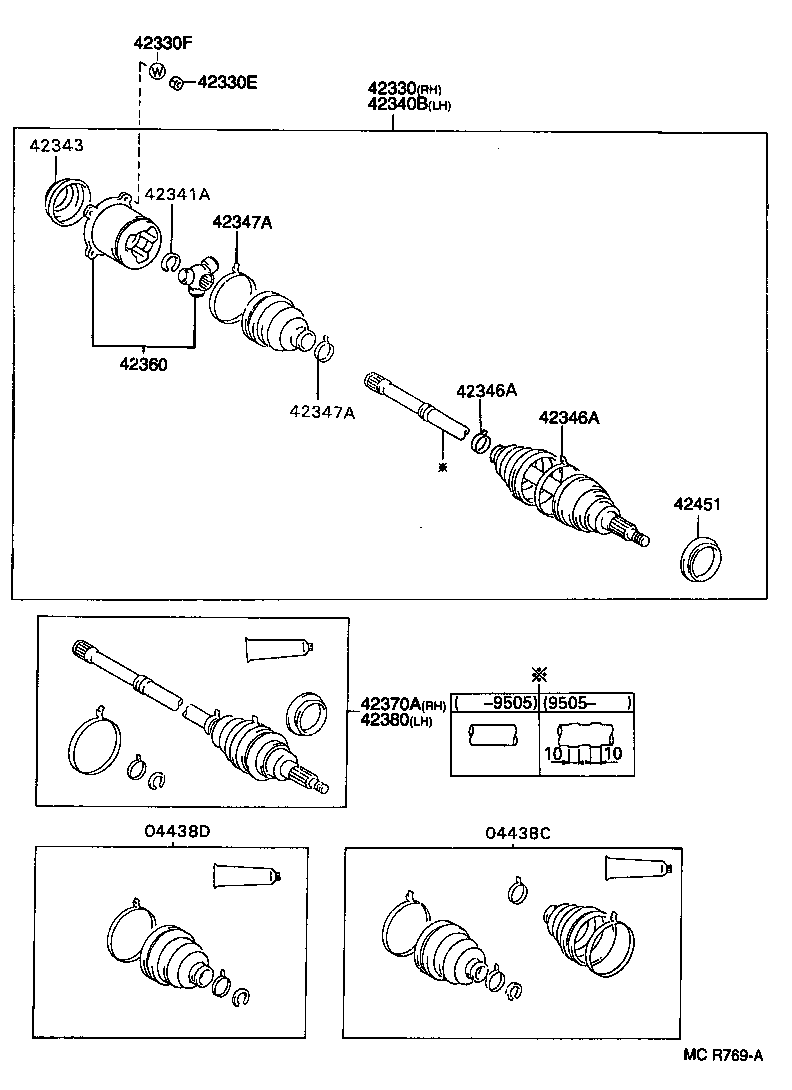 42340-20110 SHAFT ASSY, REAR DRIVE, RH product image