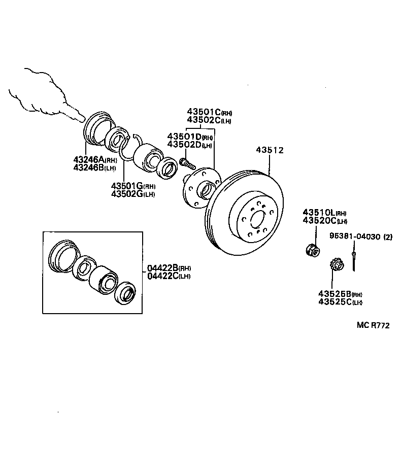 43512-20610 DISC, FRONT product image
