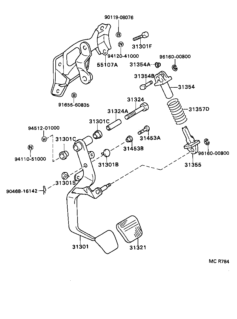 31301-32160 PEDAL SUB-ASSY, CLUTCH product image