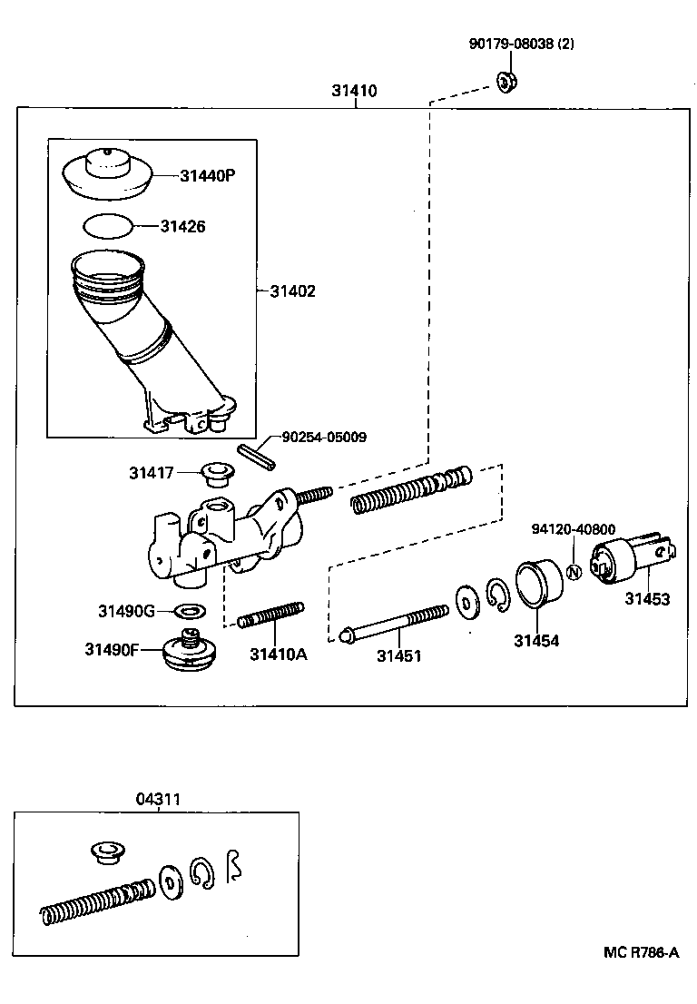 31410-32160 CYLINDER ASSY, CLUTCH MASTER product image