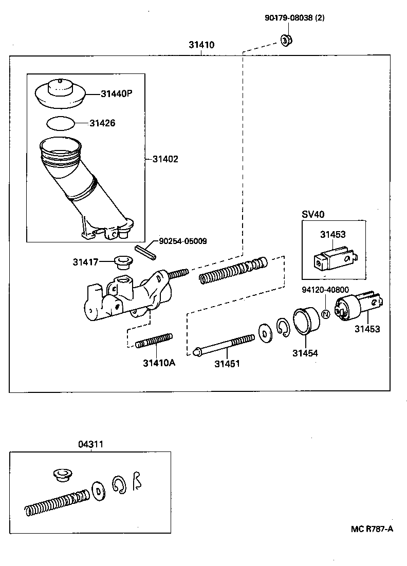 31410-32160 CYLINDER ASSY, CLUTCH MASTER product image
