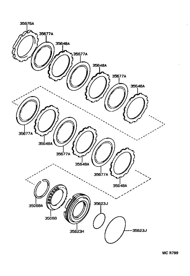 35623-33010 PISTON, 1ST & REVERSE BRAKE product image