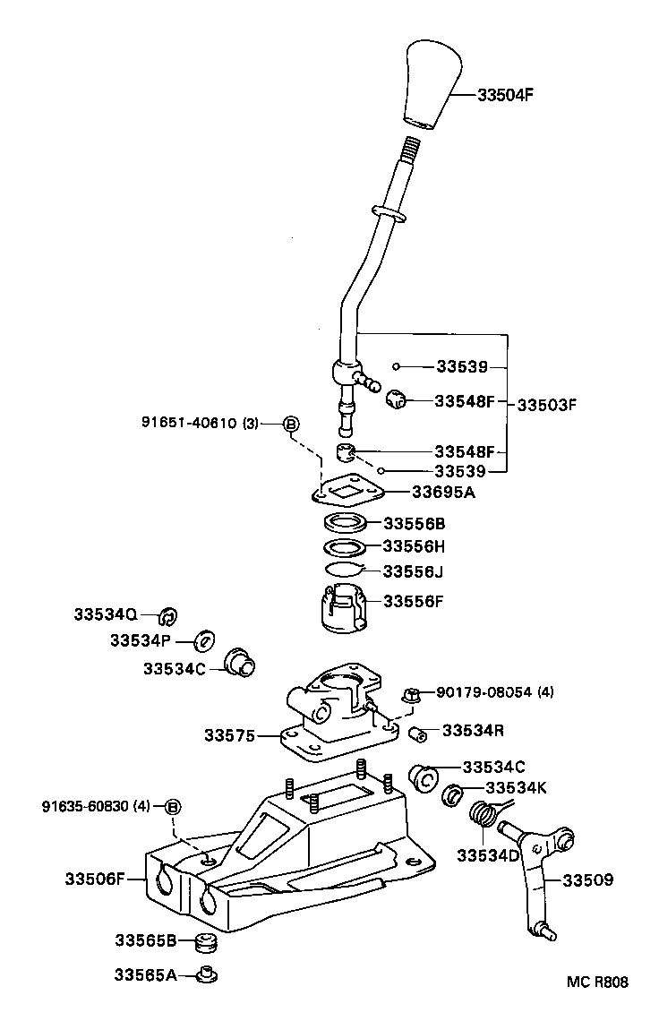 33530-32220 LEVER ASSY, SHIFT (FOR FLOOR SHIFT) product image