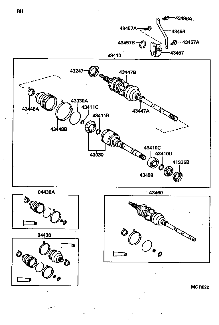 43470-29256 SHAFT ASSY, FRONT DRIVE OUTBOARD JOINT, RH product image