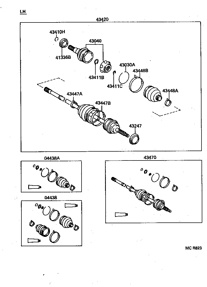 43470-29256 SHAFT ASSY, FRONT DRIVE OUTBOARD JOINT, RH product image