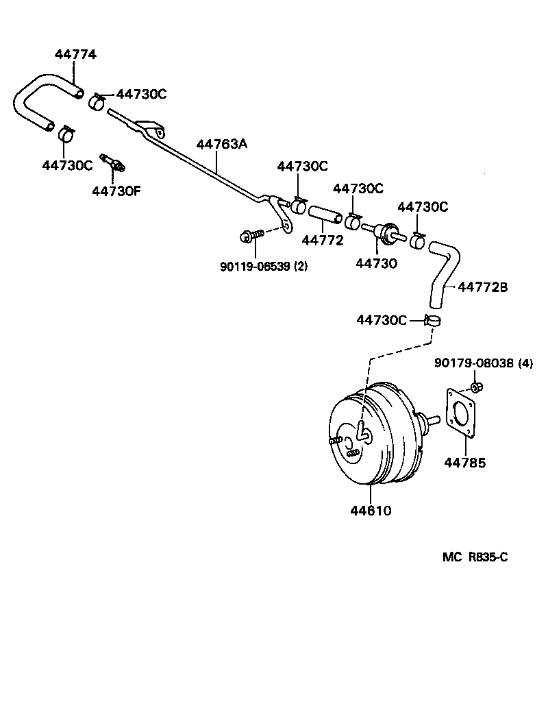 Toyota 44610-07070 BOOSTER ASSY, BRAKE