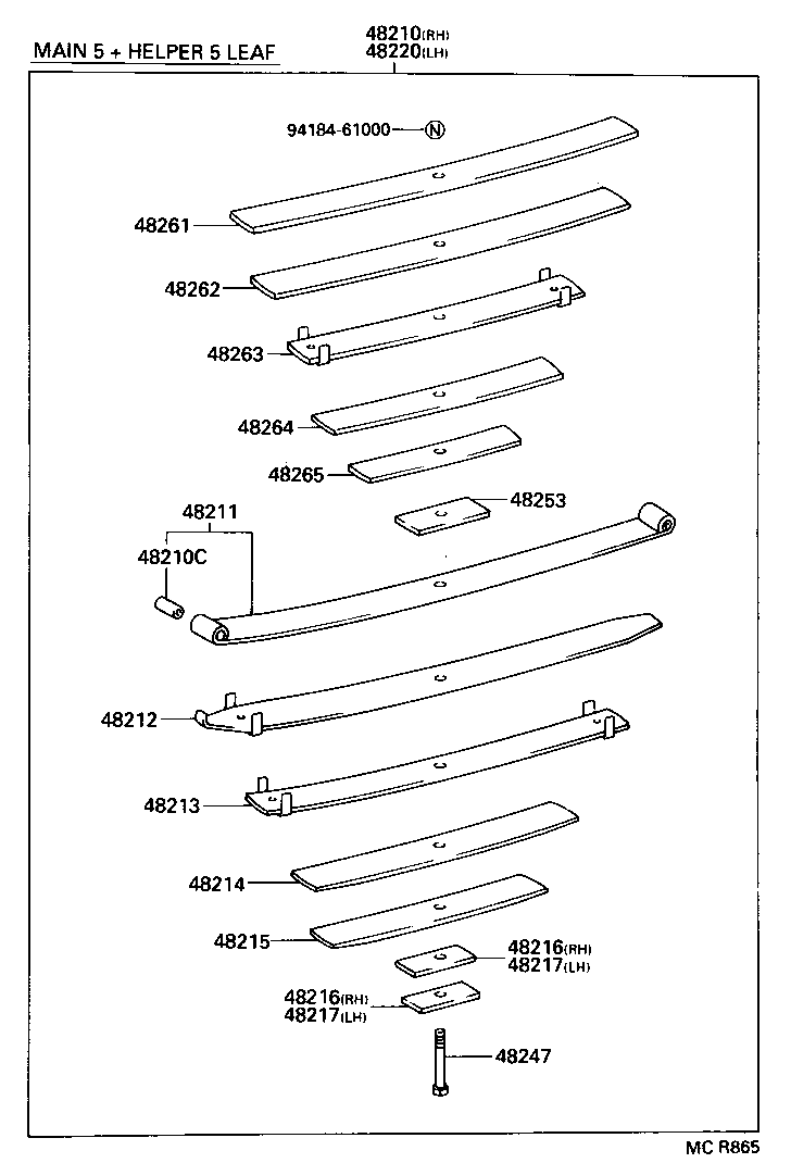 48247-3C110 BOLT, REAR SPRING, CENTER product image