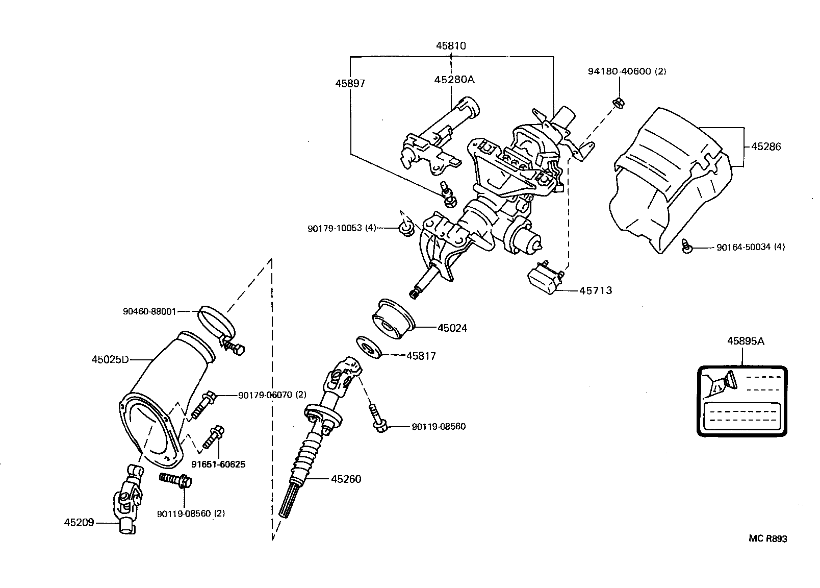 45280-30640 BRACKET ASSY, STEERING COLUMN, UPPER product image