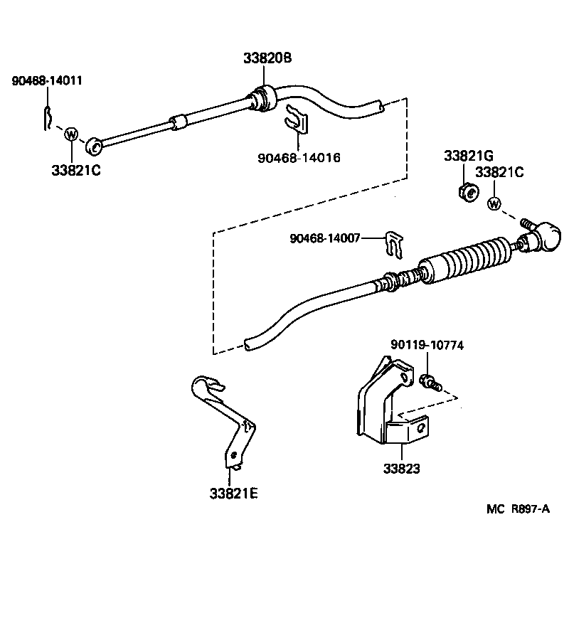 33820-25010 CABLE ASSY, TRANSMISSION CONTROL product image