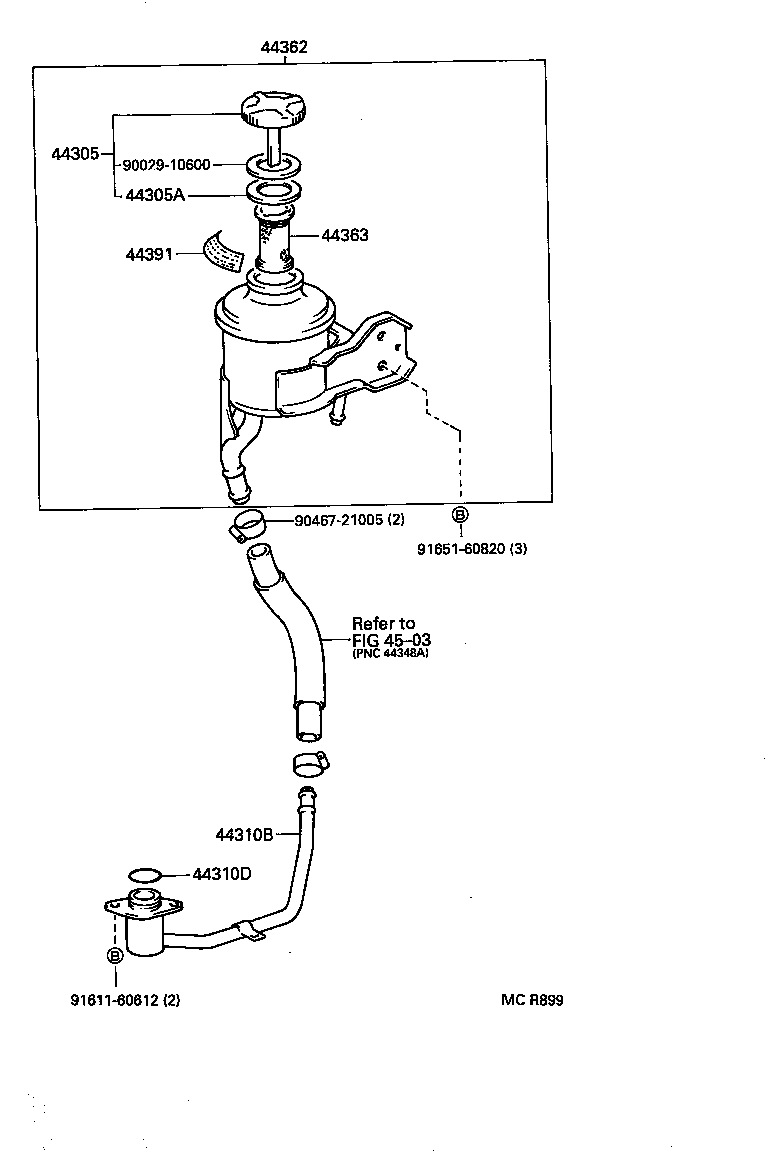 44348-36150 HOSE, RESERVOIR TO OIL PUMP product image
