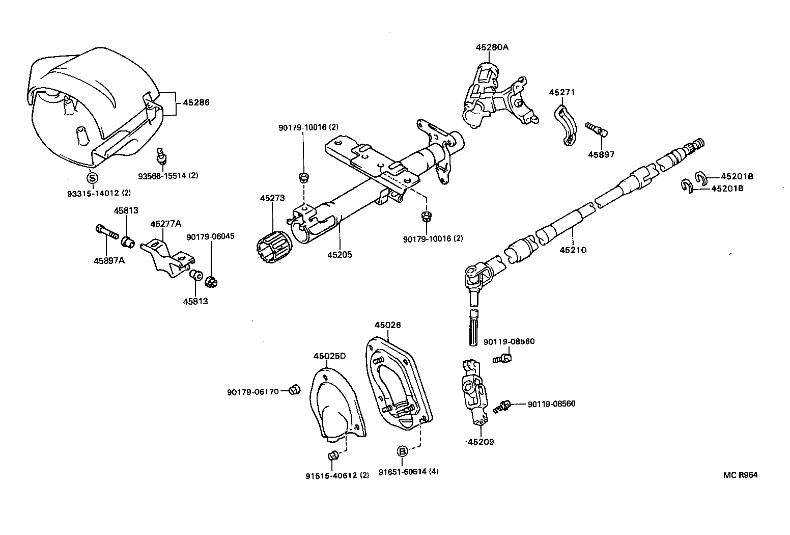 45807-16042 BRACKET SUB-ASSY, STEERING COLUMN UPPER SUPPORT product image