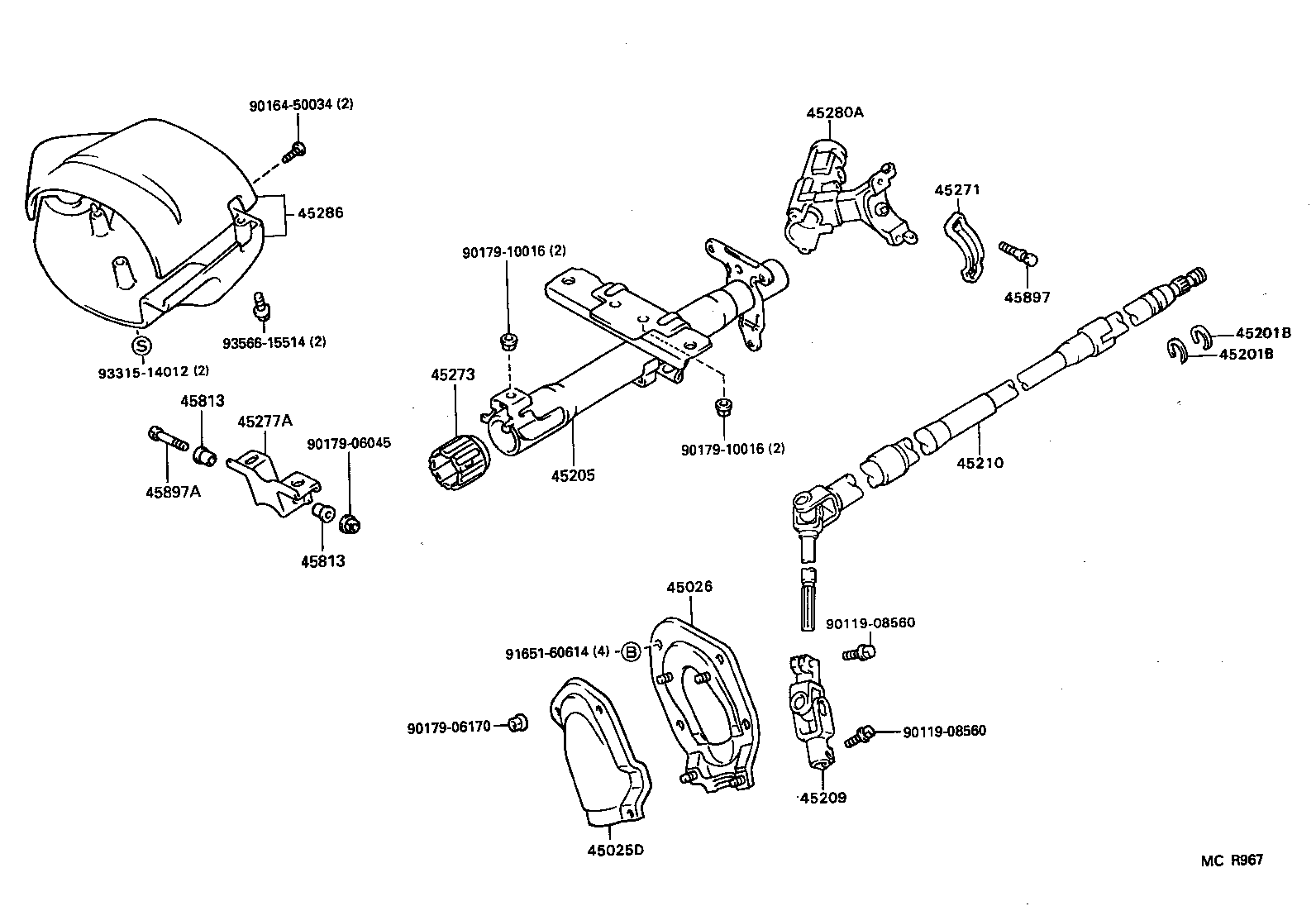 45205-16110 TUBE SUB-ASSY, STEERING COLUMN product image