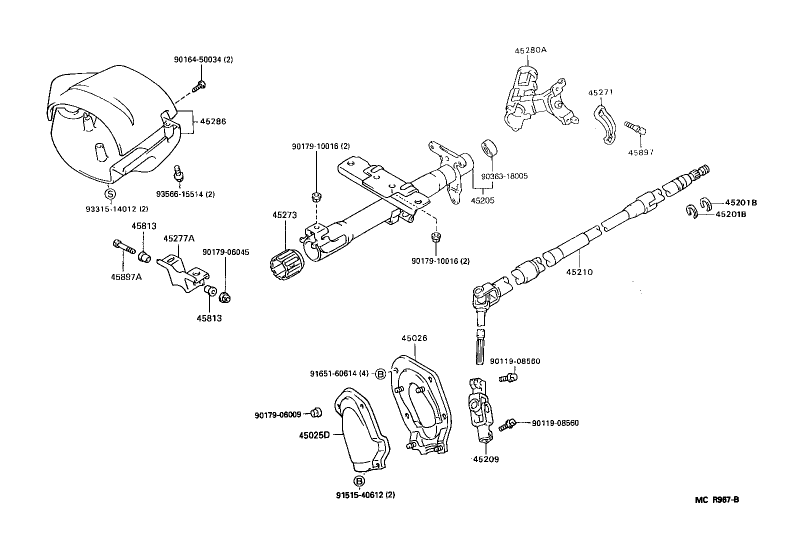 Toyota 45209-18010 YOKE SUB-ASSY, STEERING SLIDING