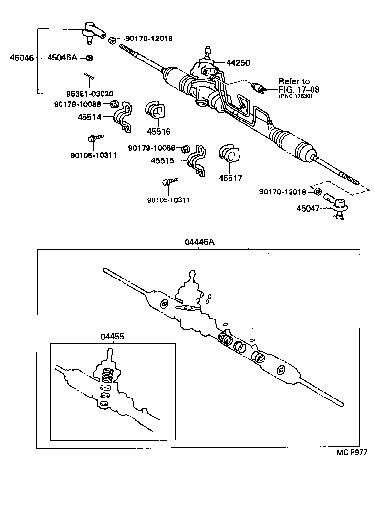 44204-16100 RACK SUB-ASSY, POWER STEERING product image